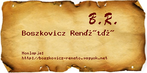 Boszkovicz Renátó névjegykártya